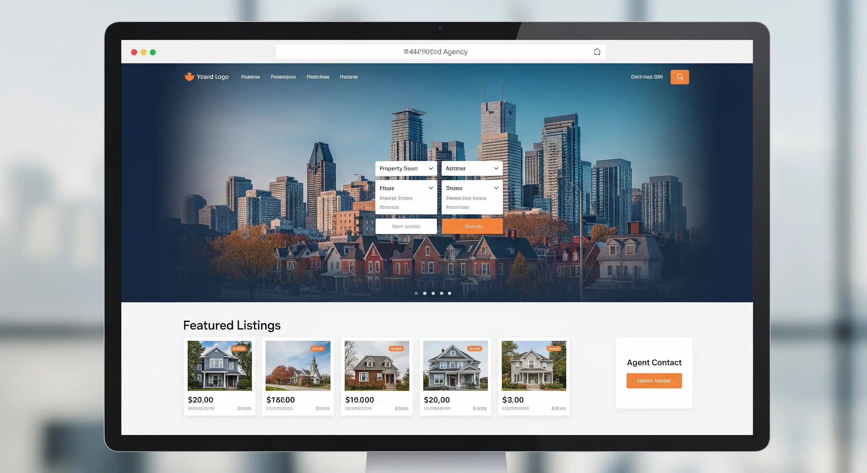 Real Estate website template — AI-optimized design with booking and analytics