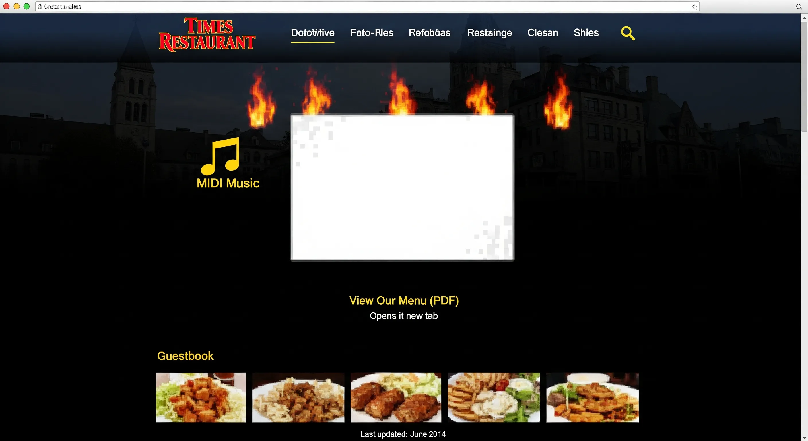 Before: outdated restaurant website